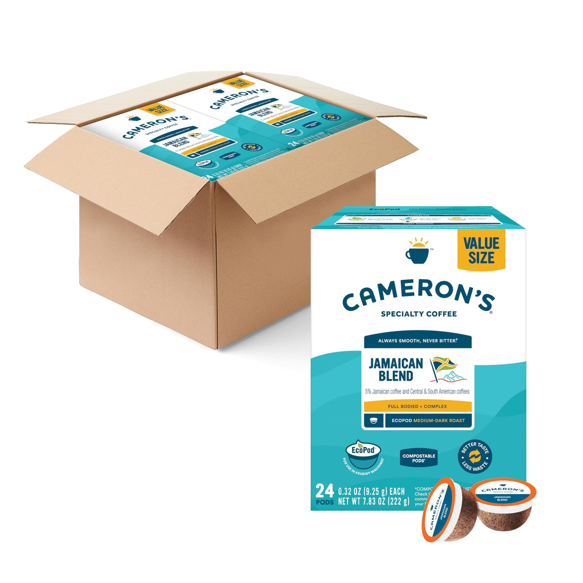 Cameron's Coffee Single Serve Pods, Jamaican Blend, 24 Count (Pack of 4)