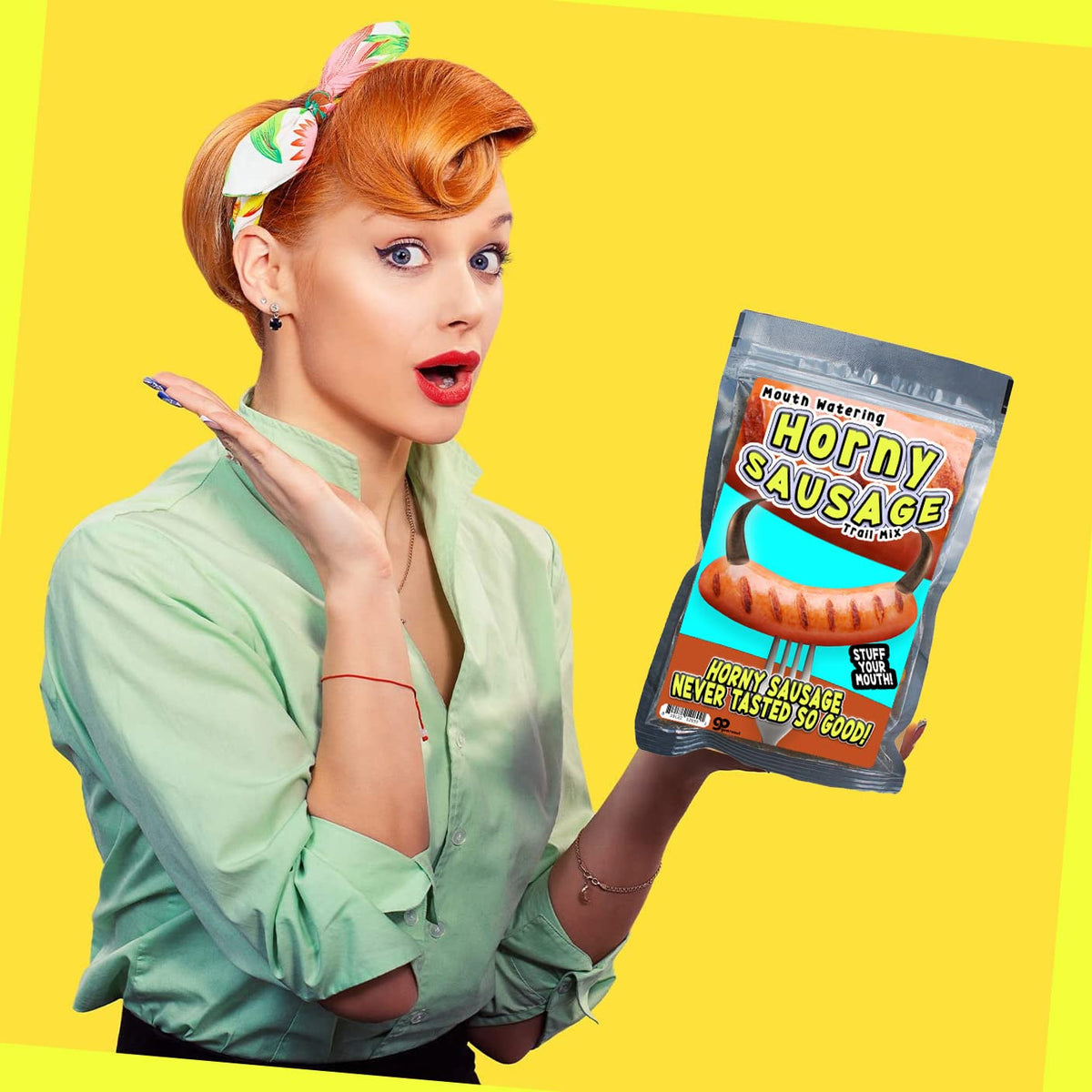 Horny Sausage Gourmet Trail Mix - Premium Food Gifts for Men - Sausage Gift for Sausage Lovers - Spicy Snack Basket Idea - Stocking Stuffers Women
