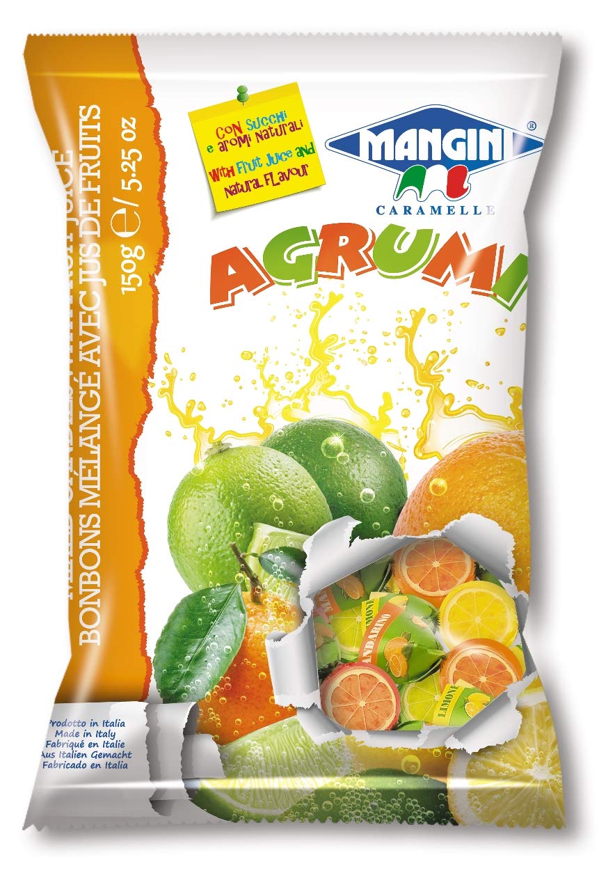 Mangini, Mangini Citrus Mix Italian Candy (Agrumi) 150g bag (5 pcs)