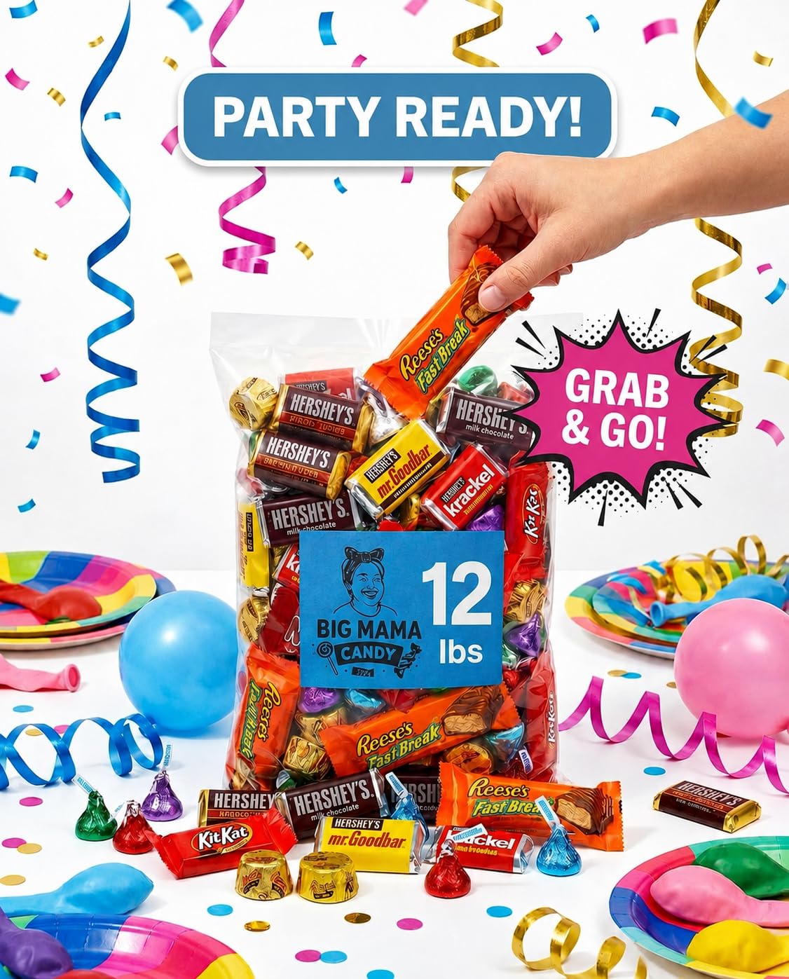 Big Mama Candy Variety Pack Chocolate Bars Assorted Mix 2 lb