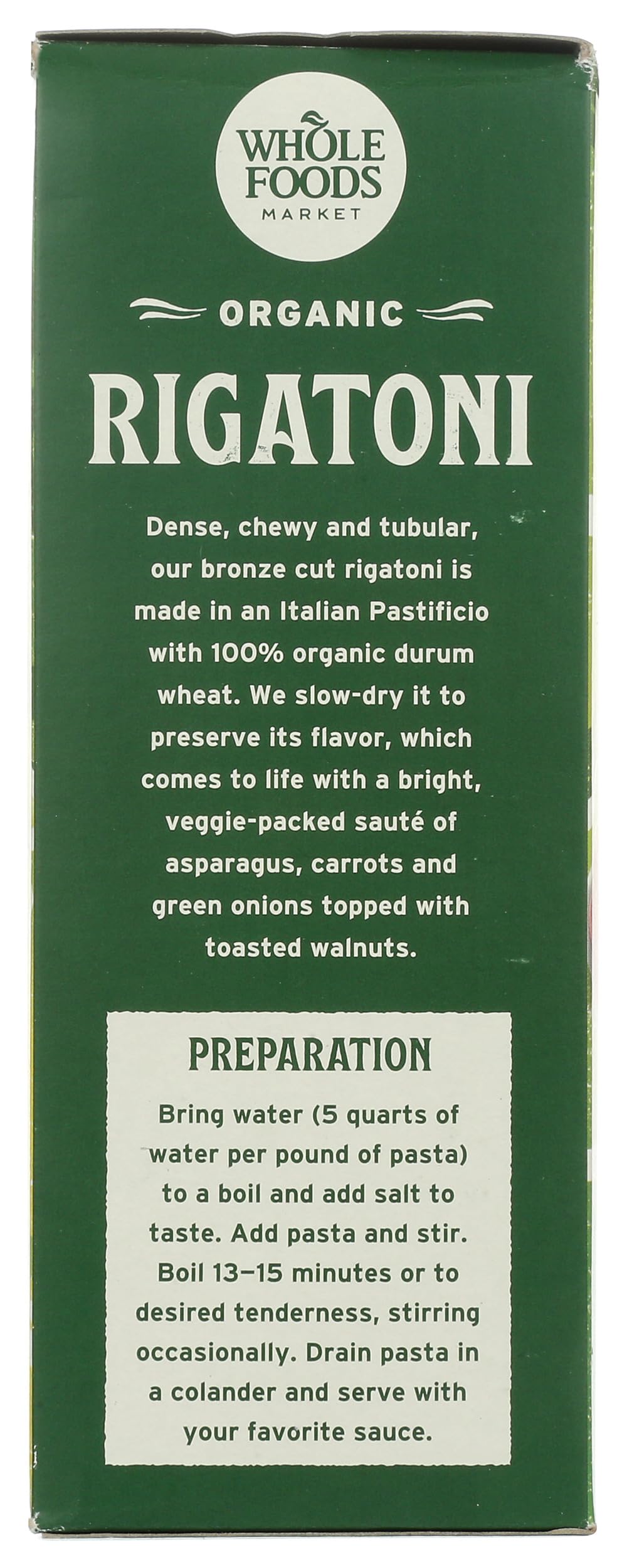 Whole Foods Market, Organic Rigatoni, 16 Ounce