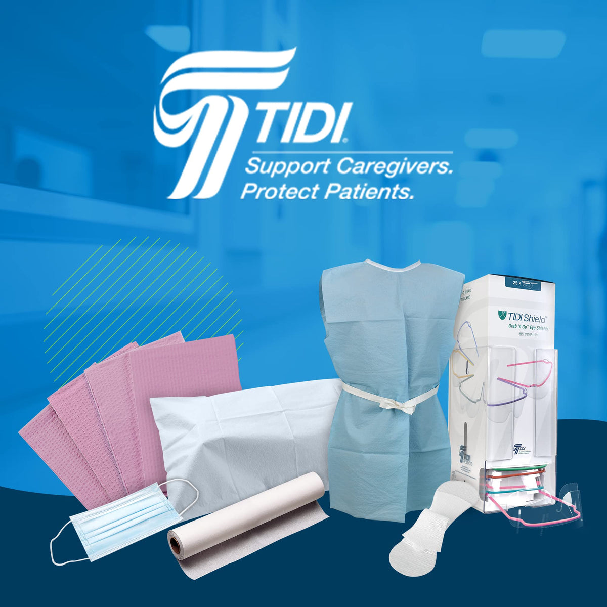 TIDI Single-Use Towel, White, 13" x 18" (Pack of 500) - Waffle Embossed - 3-Ply Tissue - Multi-Purpose Towels & Wipes - Dental, Tattoo & Medical