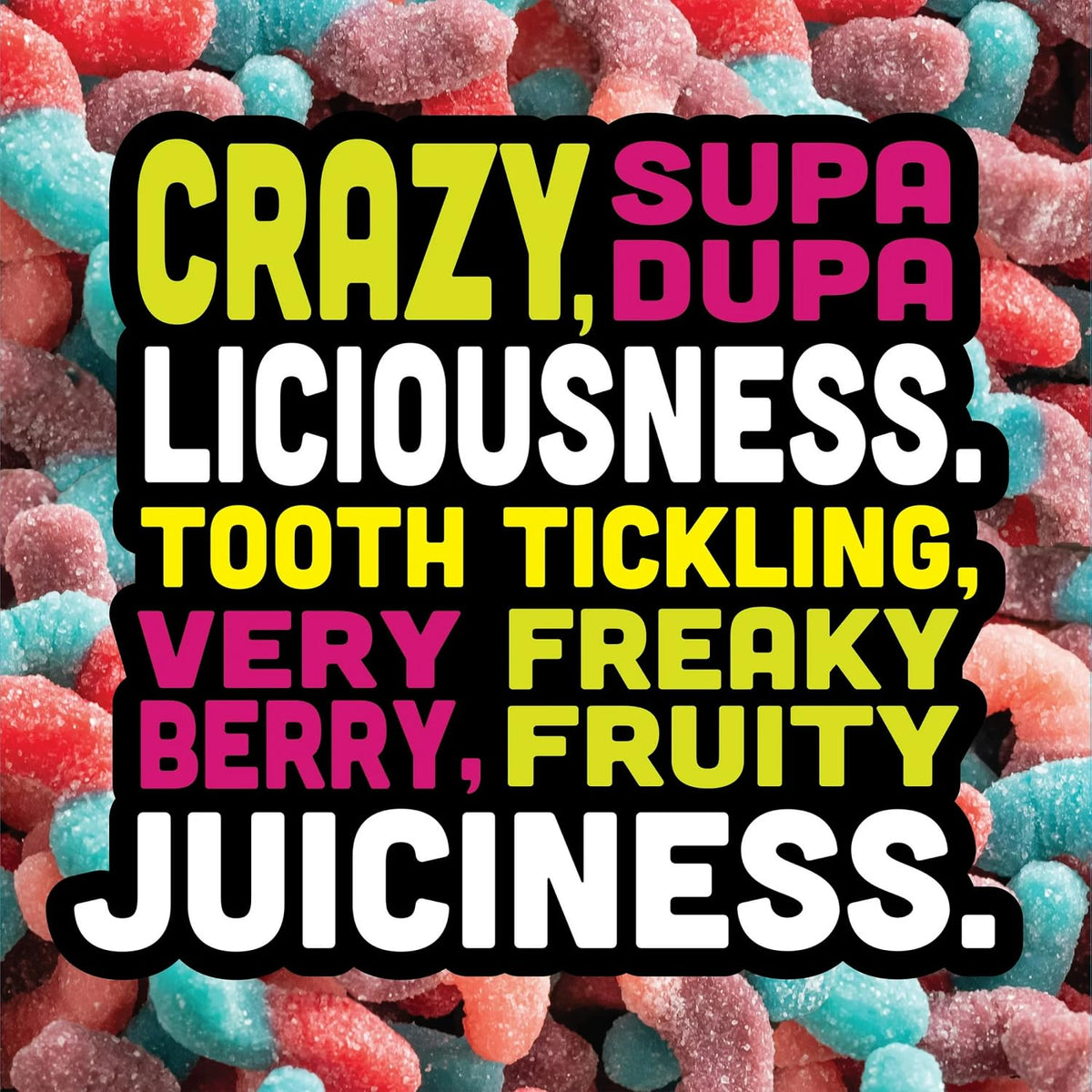 Troli SourBright Crawlers Very Berry Gummy Worms Candy, Sweet and Sour Chewy Gummies, 14oz Bags (4 Pack), Bulk Share Size Movie Theater Candy Snack