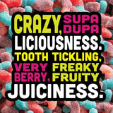 Troli SourBright Crawlers Very Berry Gummy Worms Candy, Sweet and Sour Chewy Gummies, 14oz Bags (4 Pack), Bulk Share Size Movie Theater Candy Snack