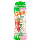 Gain Tango 2-in-1 Laundry Scent Booster Beads, Strawberry and Shea Scent, 21.1 oz, Laundry Beads with Dual Scents Plus All Day Freshness