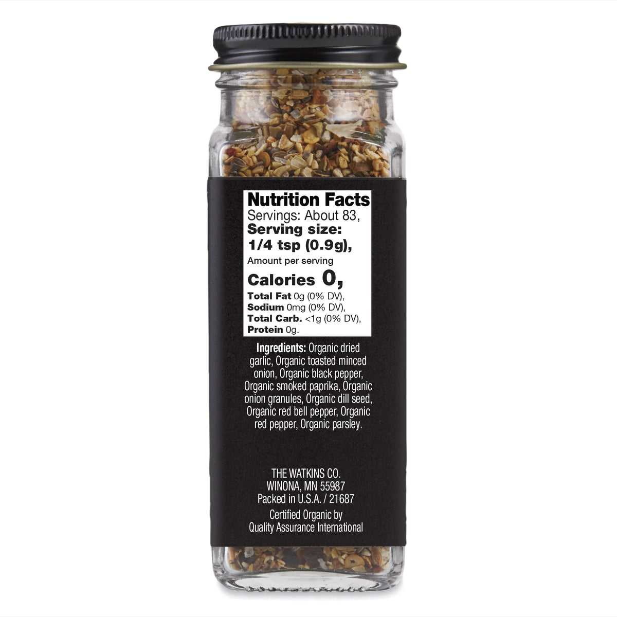Watkins Salt-Free Organic Steak Seasoning, 2.6 oz, 1-Pack