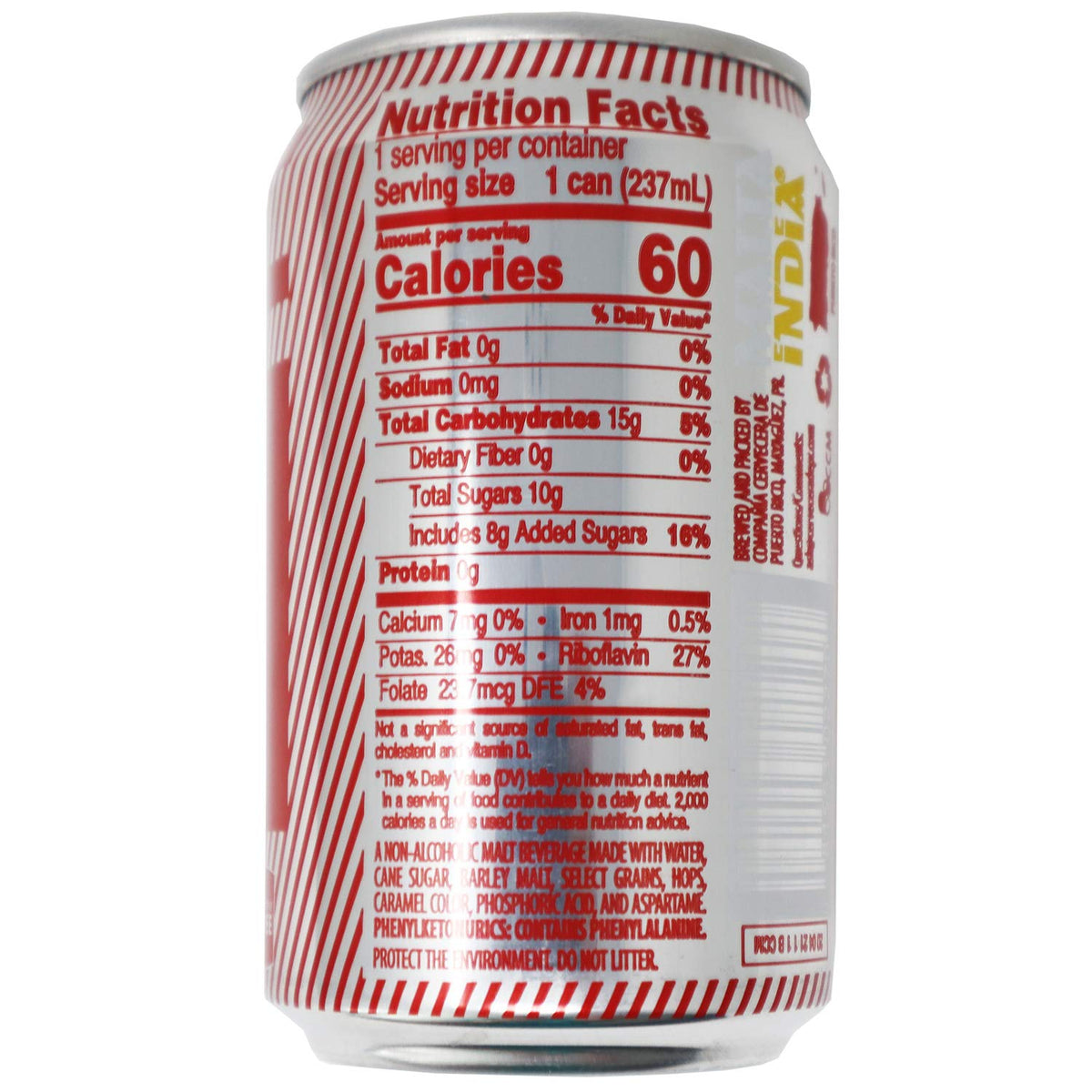 Malta India Light Cans 8 oz - 6 pack
