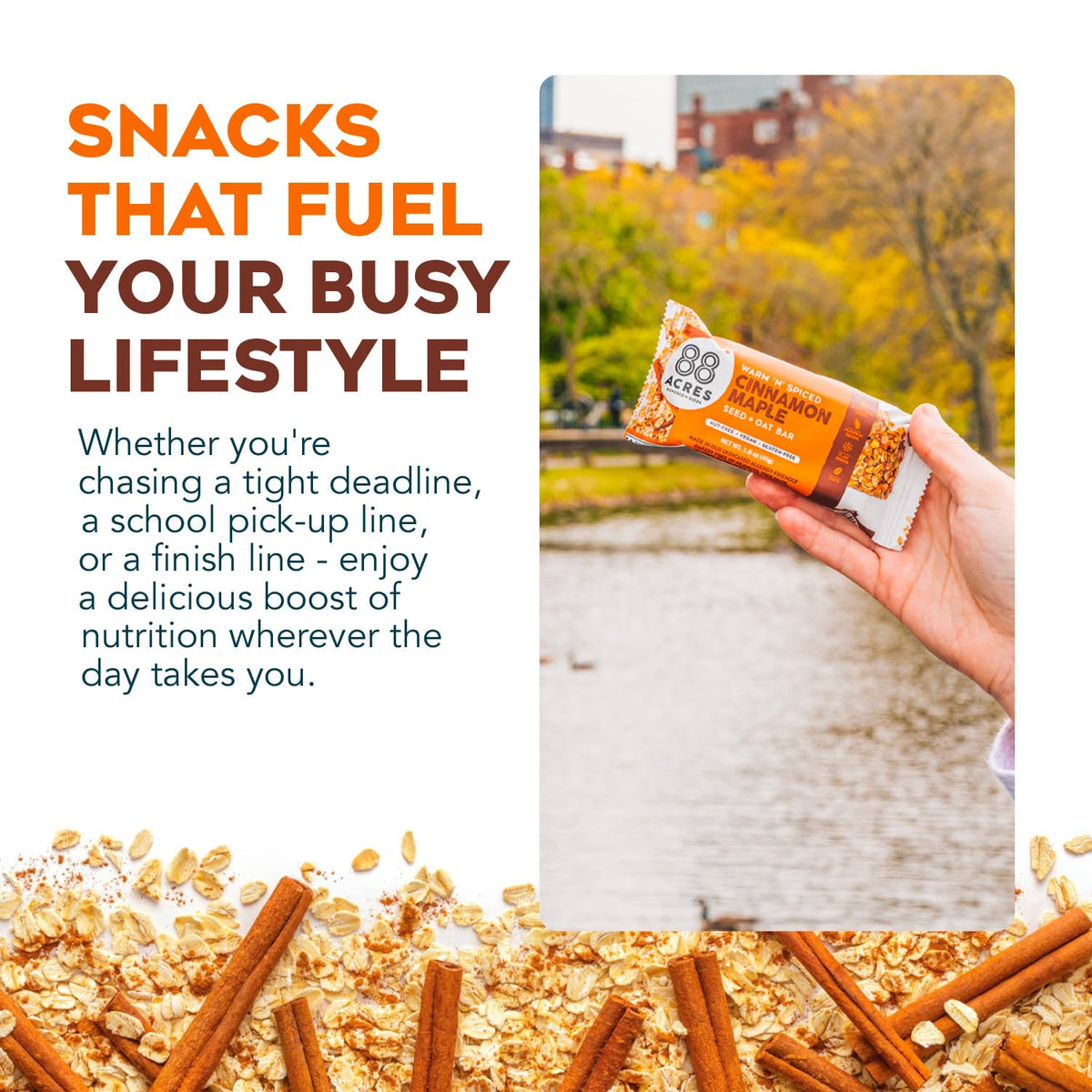 88 ACRES Cinnamon Maple Seed +Oat Granola Bar 9 Count 1.6oz