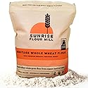 Sunrise Flour Mill Heritage Organic Whole Wheat Flour - 5 lbs | Milled from red hard wheat within 10 Days | Easier to Digest with Less Bloating | No