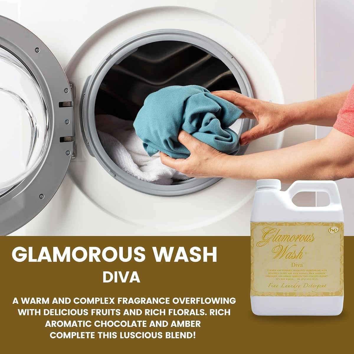 Tyler's Diva Glam Wash Laundry Detergent, Gallon (128 Fl oz) (Pack of 1) ILIOS Packaging.