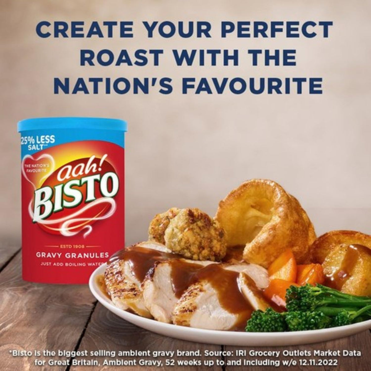 Bisto Reduced Sodium Gravy Granules 5.9 Ounce Canister (Pack of 6)