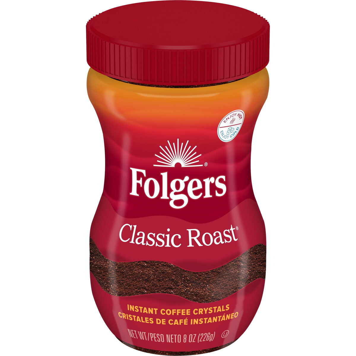 Folgers Classic Roast Instant Coffee, 8 Oz. Jar
