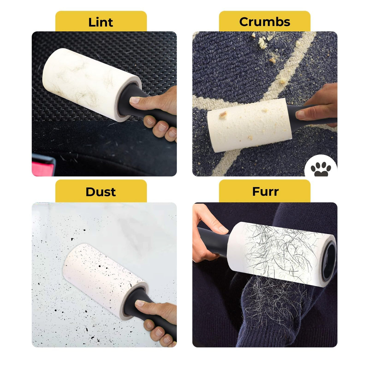Lint Rollers for Pet Hair Extra Sticky, Lint Roller with Upgraded Handle, 90 Sheets in Total, Portable Pet Lint Remover for Clothes, Furniture