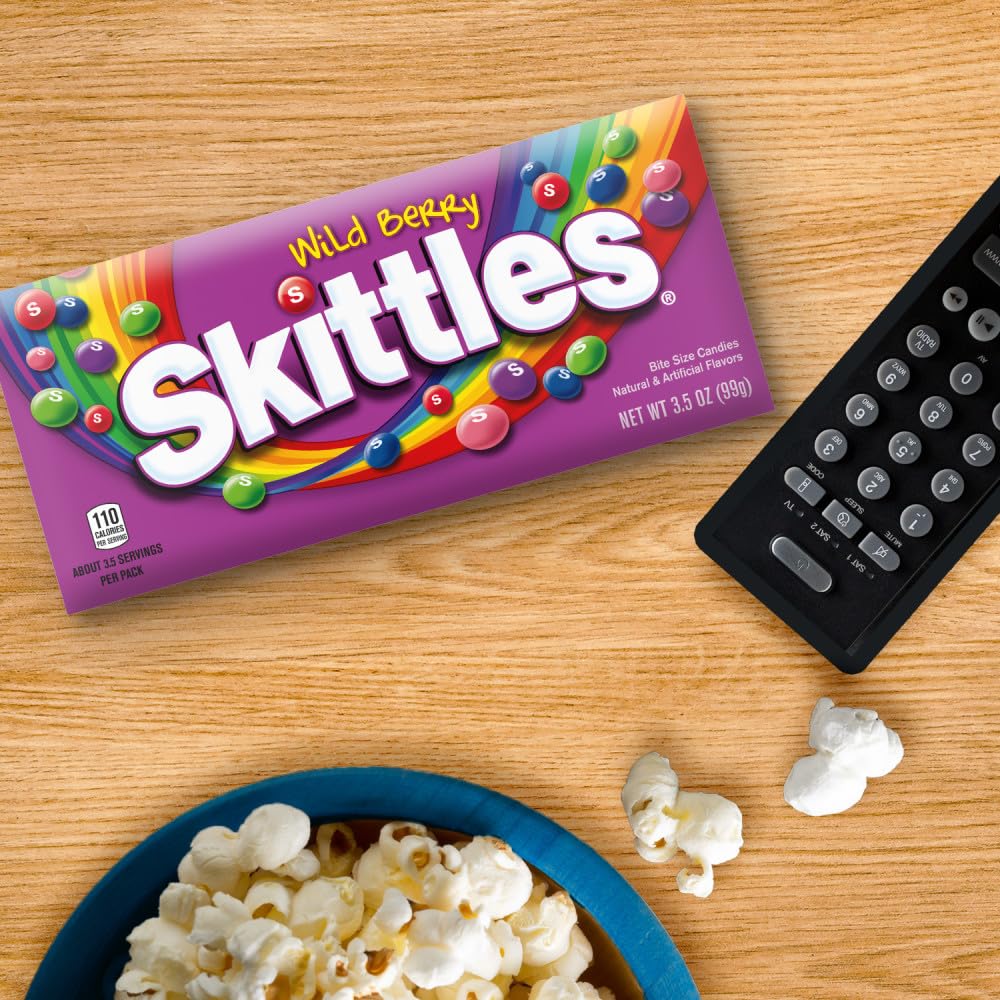 SKITTLES Wild Berry Chewy Candy Theater Box, 3.5 oz Box