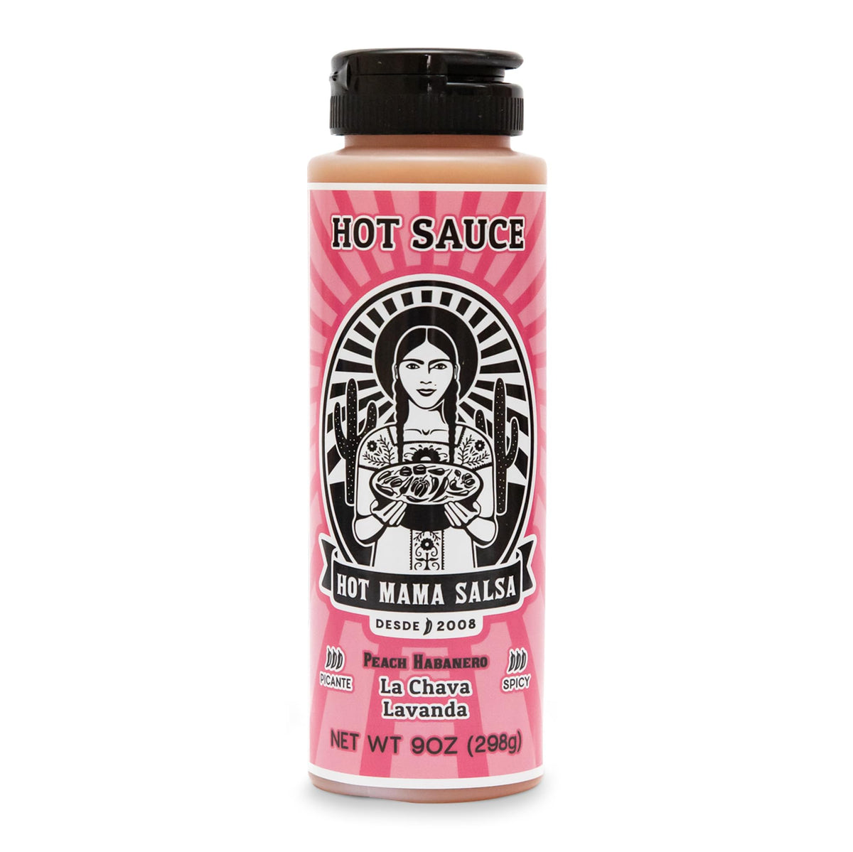 Hot Mama Salsa La Chava Lavanda - A Chili Hot Sauce with Natural Ingredient Rich in Antioxidants, Low Calorie, No Preservatives, Additives, or GMOs