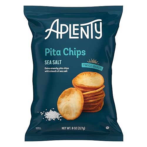 Amazon Brand, Aplenty Pita Chips, Sea Salt, 8 Oz