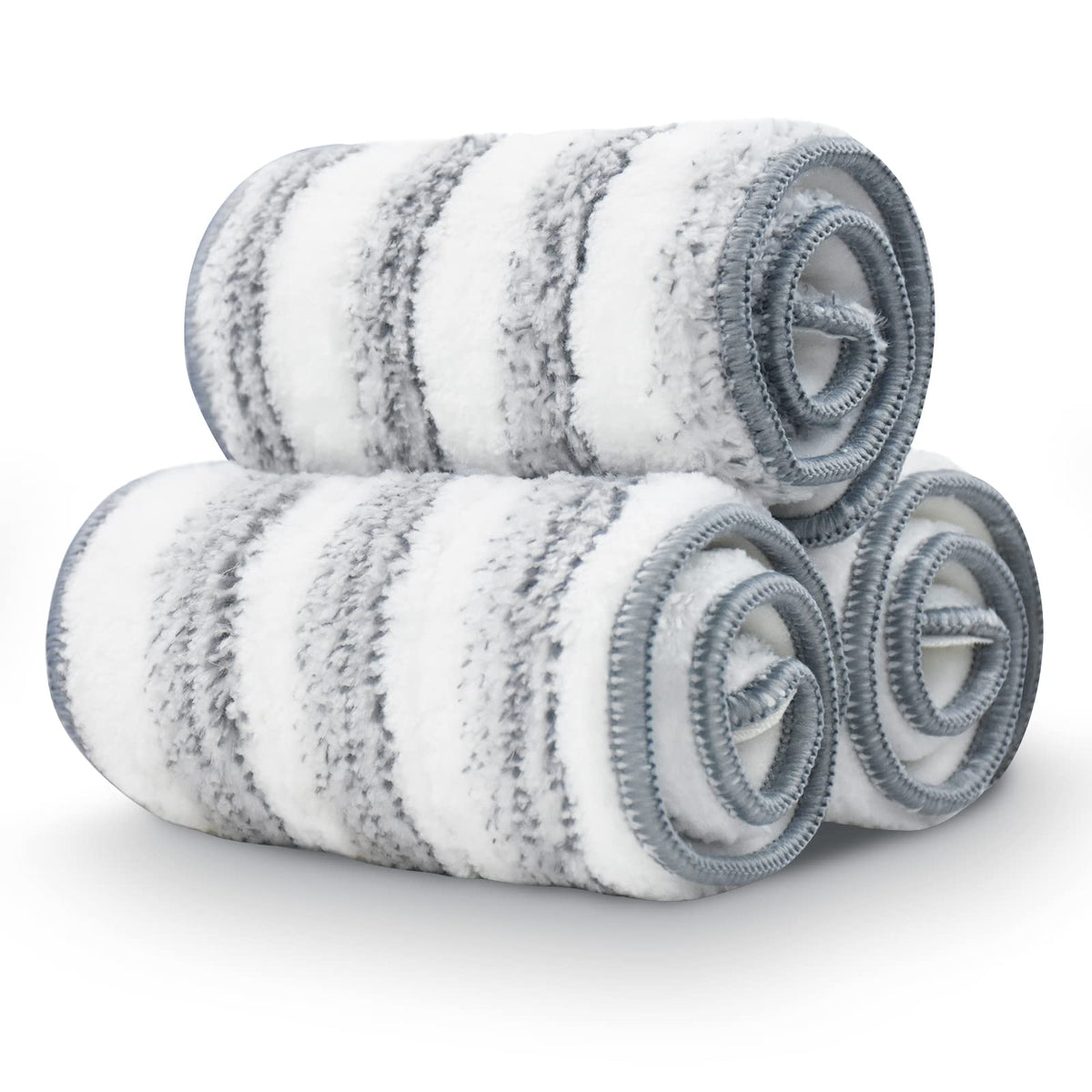 BOSHENG Flat Mop Pads, Mop Replacement Pads, Stronger Absorbent Microfiber Mop Pads, Machine Washable Pads, Refill 3 Packs