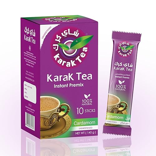 Karak Tea Unsweetened Cardamom 10 Packs Instant premixed tea