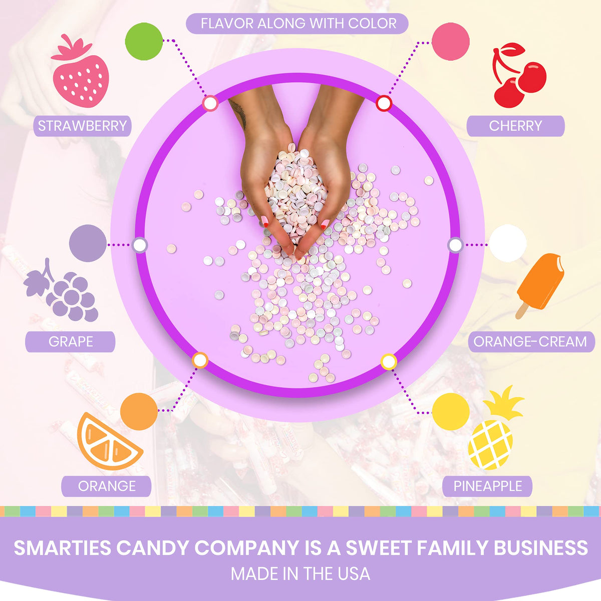 Smarties Candy Rolls Assorted Flavors, 1 LB (Pack of 12)