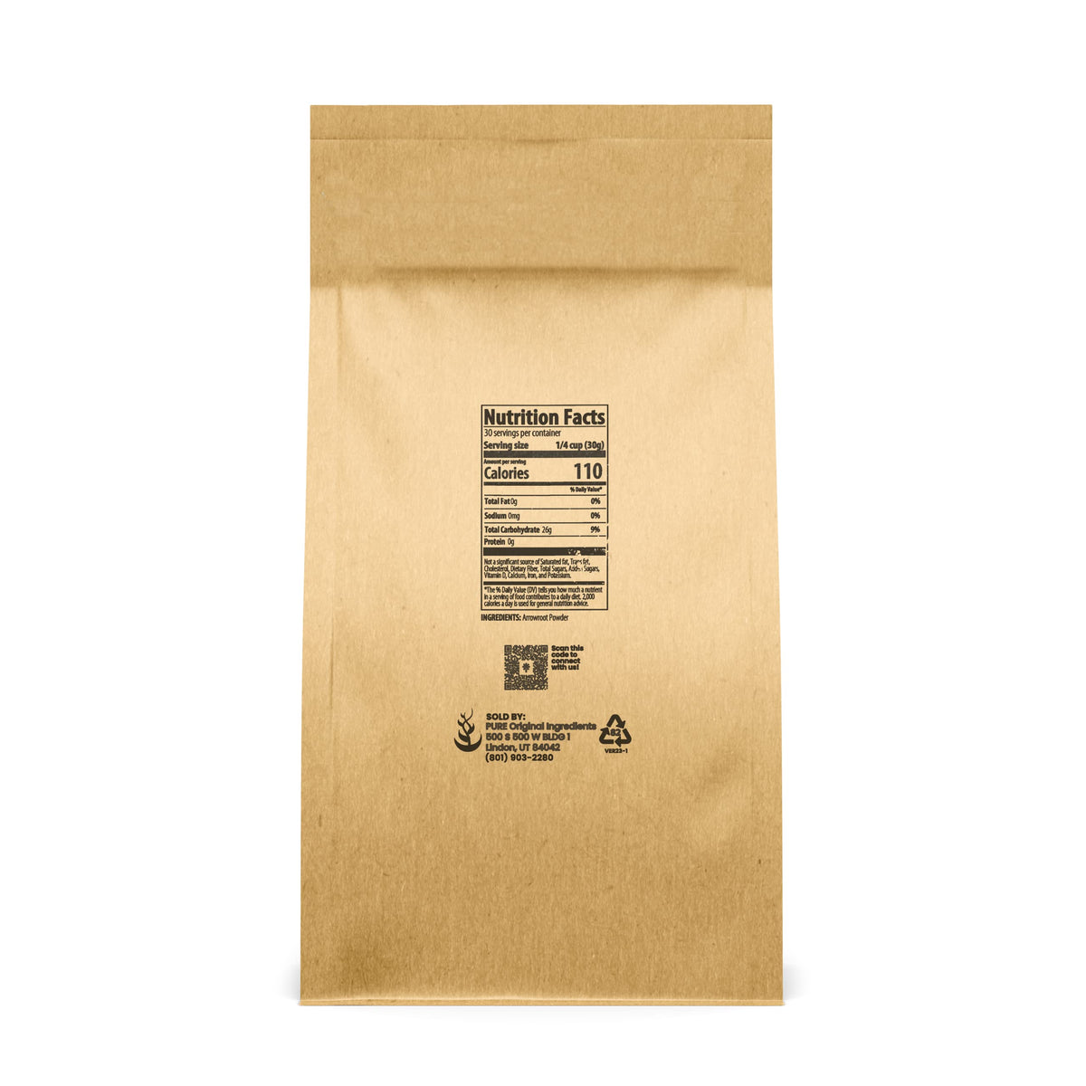 Pure Original Ingredients Arrowroot Powder (2 lb) Corn Starch Alternative, Thickener & Binder