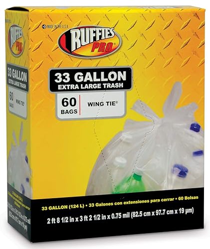 Ruffies 60 Count Recycling Bag, 33 Gallon