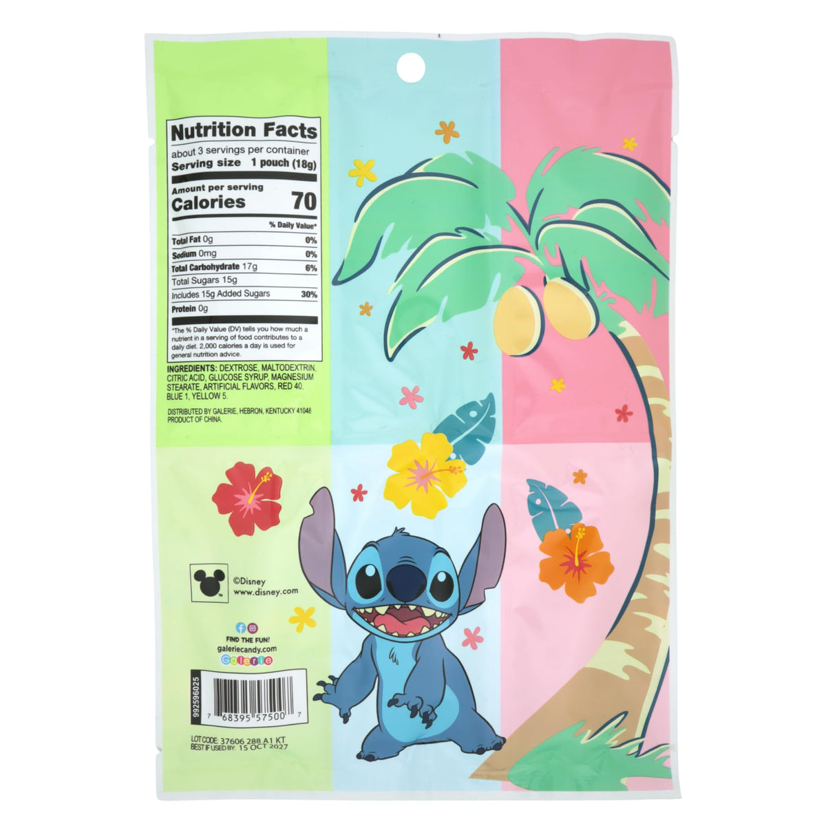 Lilo and Stitch Dipping Sticks & Powder Candy, Assorted Fruit Flavors, Fun Interactive Candy Treats, Party Favors & Goodie Bag Snacks, 1.90 oz (Pack