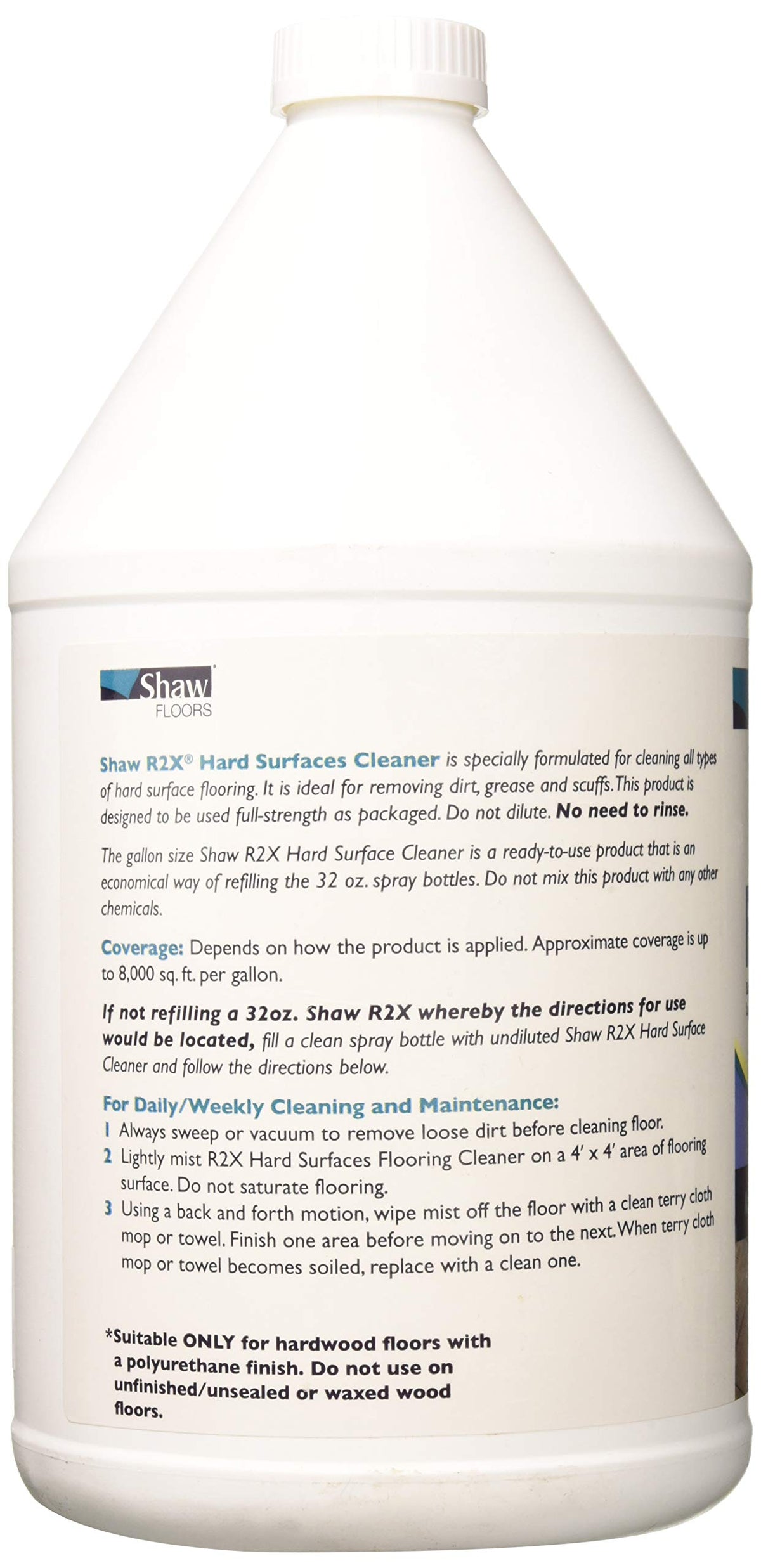 Shaw Floors R2X Hard Surfaces Flooring Cleaner Ready to Use No Need to Rinse Refill 1 Gallon