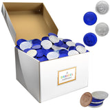 The Dreidel Company Hanukkah Chocolate Coins, Belgian Blue and Silver Milk Chocolate Coin, Nut-Free, Kosher Gelt in Hanukkah Box (20 Pounds (Bulk))