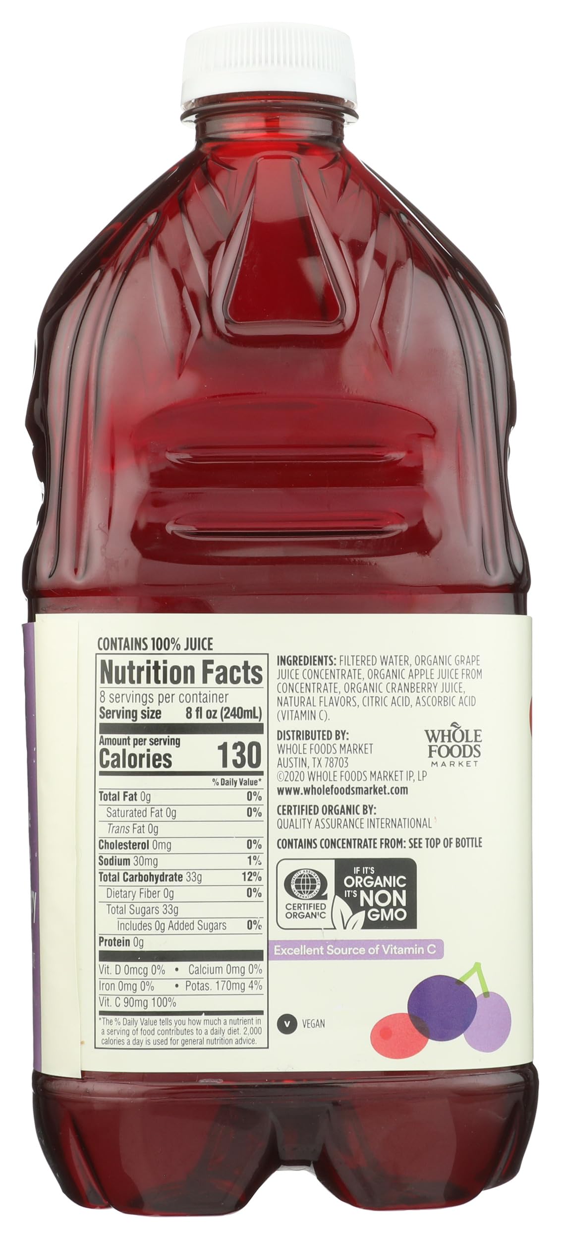 365 by Whole Foods Market, Organic Grape-Cranberry Juice Blend, 64 Fl Oz