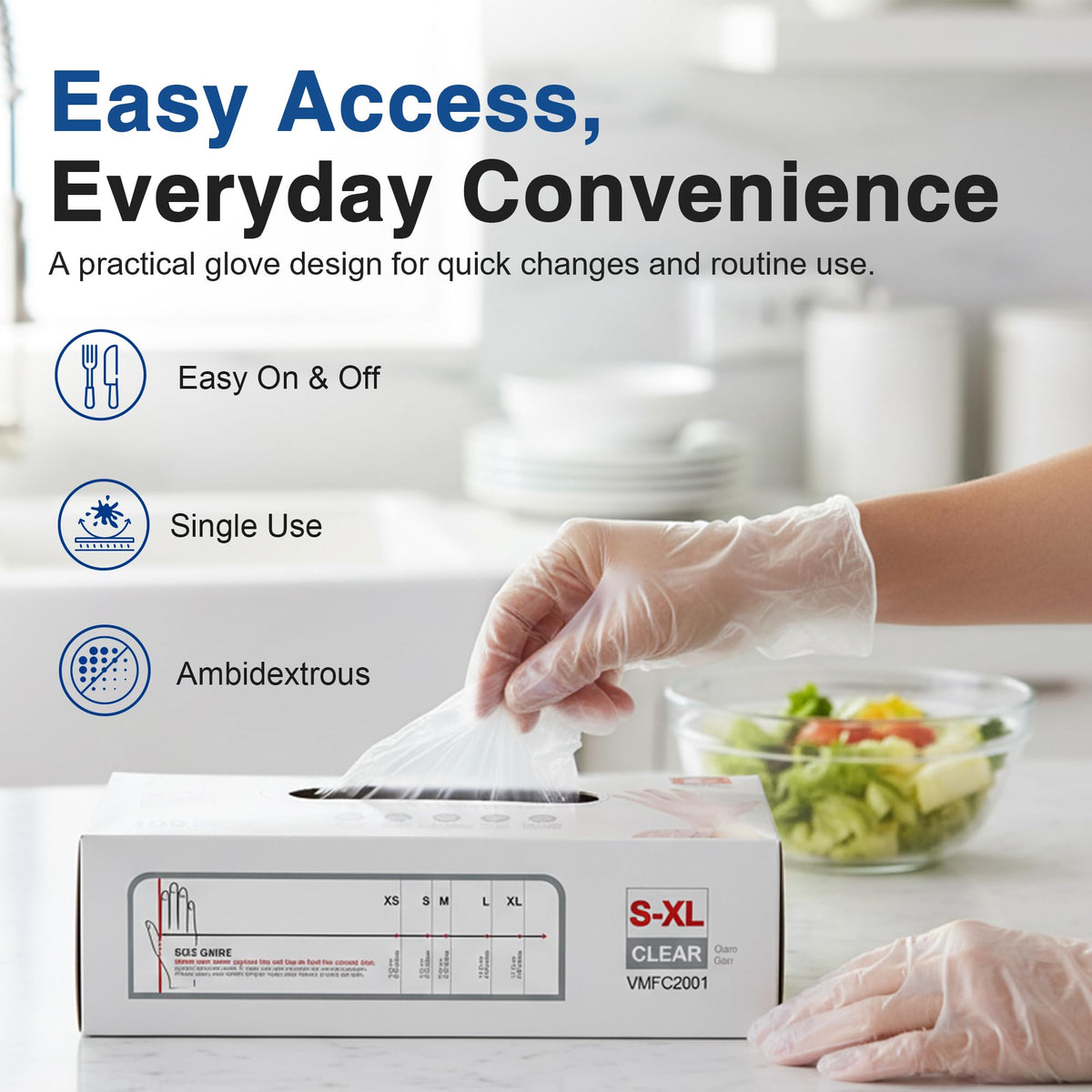 Schneider Clear Vinyl Exam Gloves, 4-mil, XL 1000-ct Case, Latex-Free, Disposable Gloves, Medical Gloves, Cleaning Gloves, Food Prep Gloves, Food Safe