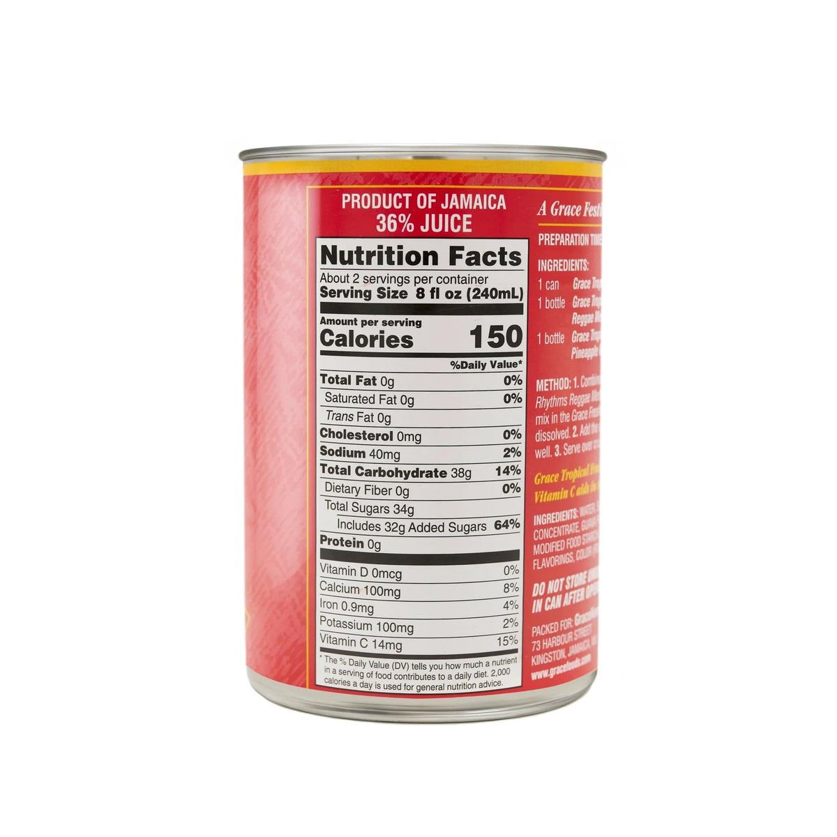 Grace Canned Tropical Fruit Punch, 18.26 oz. (540 ml) - 2 Pack