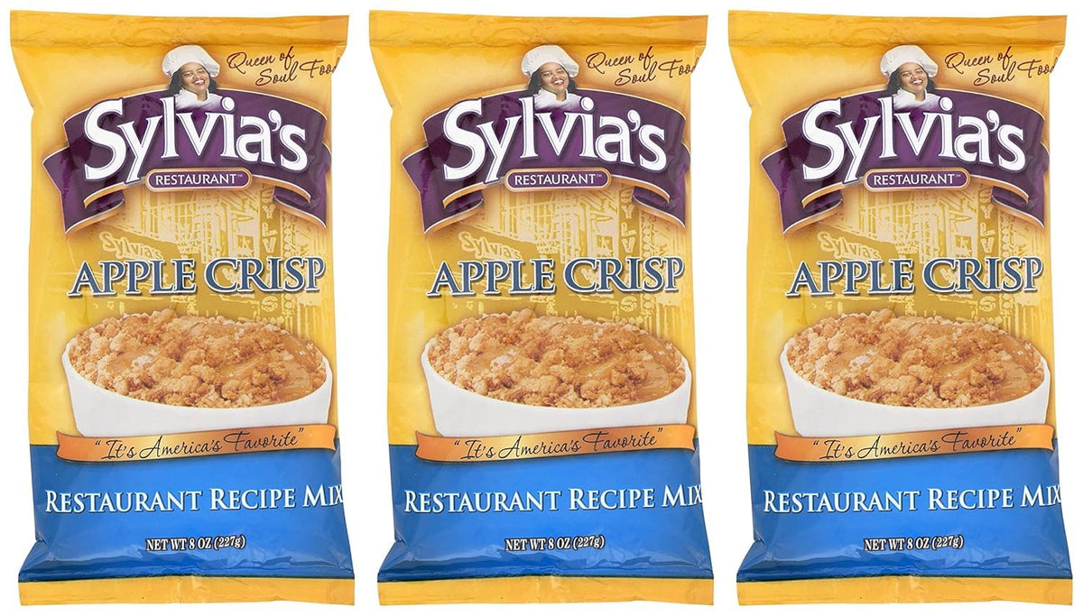 Sylvia's Restaurant Apple Crisp Recipe Mix, Making Desserts as Easy as Apple Pie with Sylvia’s Baking Mix, 8oz bag (Pack of 3)