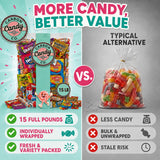 Pinata Candy Variety Pack - 15 Lb Assorted Mix, Pinata Stuffers for Kids