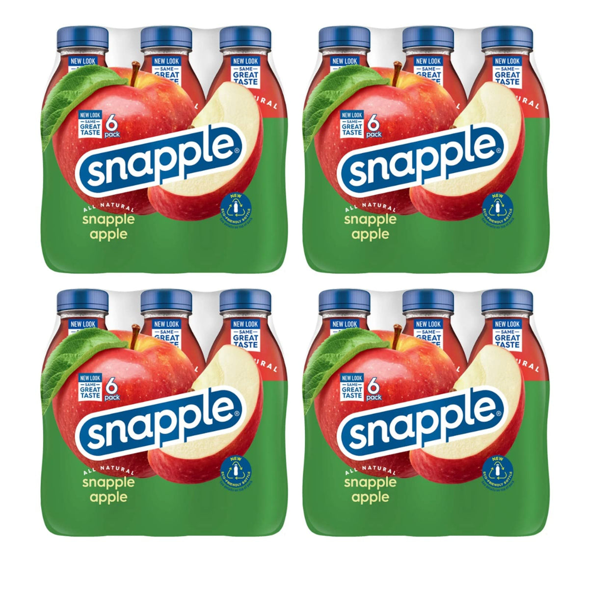 Snapple Apple All Natural Juice Drink Gluten Free 16 fl oz 100% Recycled Plastic Bottle 24 Pack