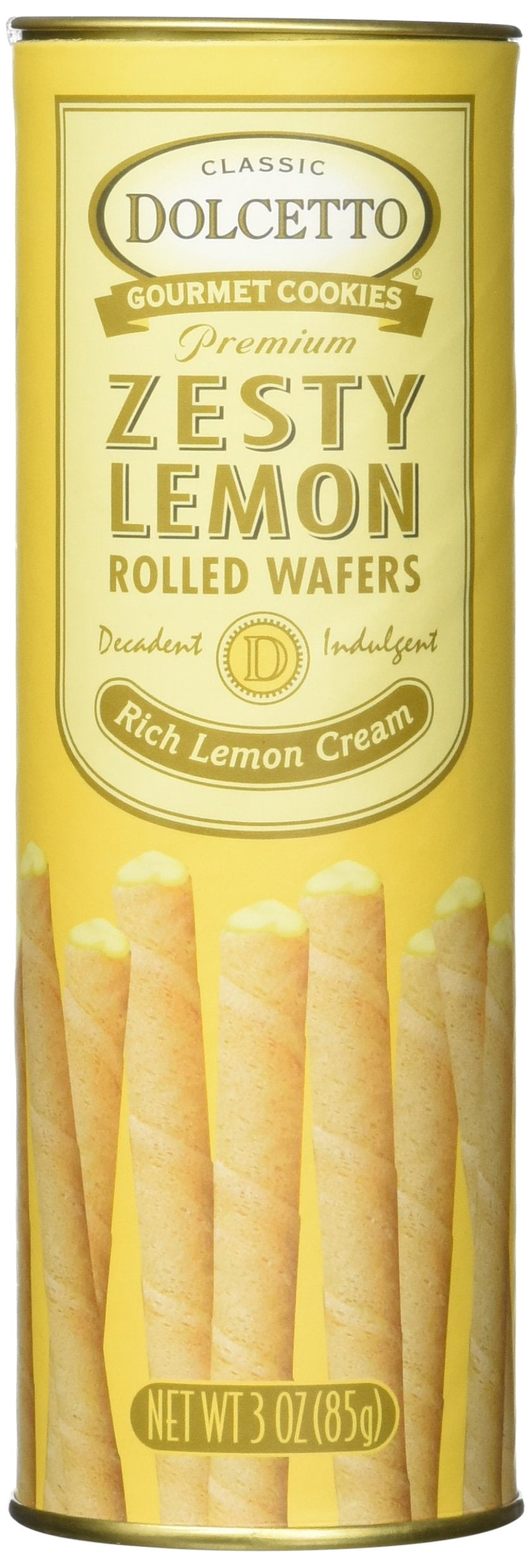 Dolcetto Zesty Lemon Rolled Wafers