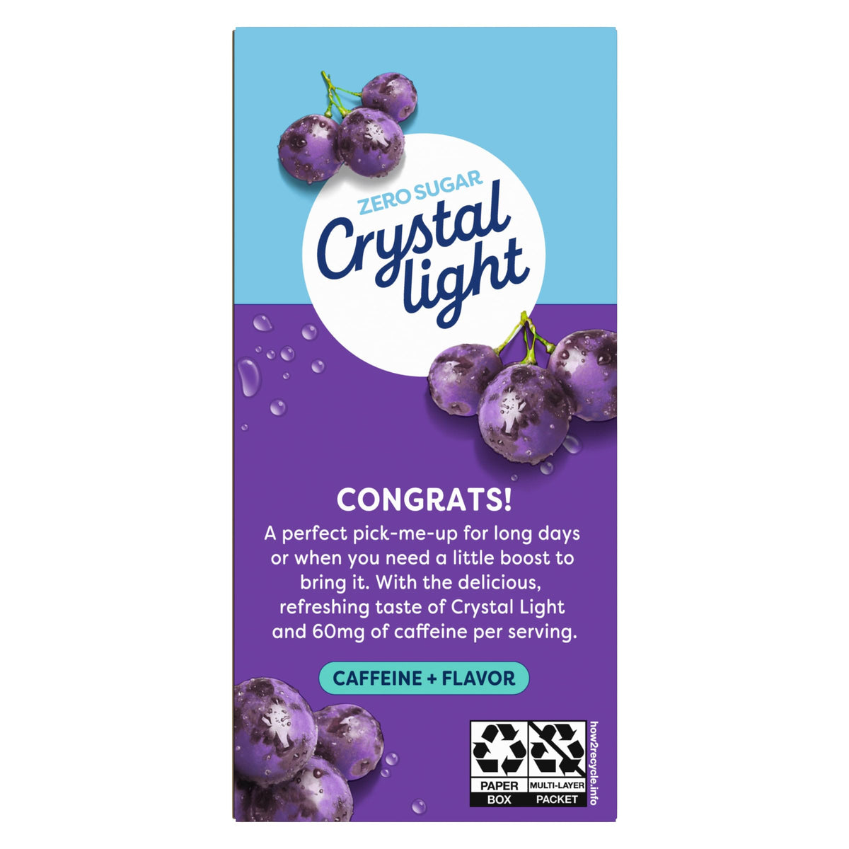 Crystal Light On The Go Energy Grape - Caffeine Energy Releasing, 10-Packet Boxes (Pack of 12)