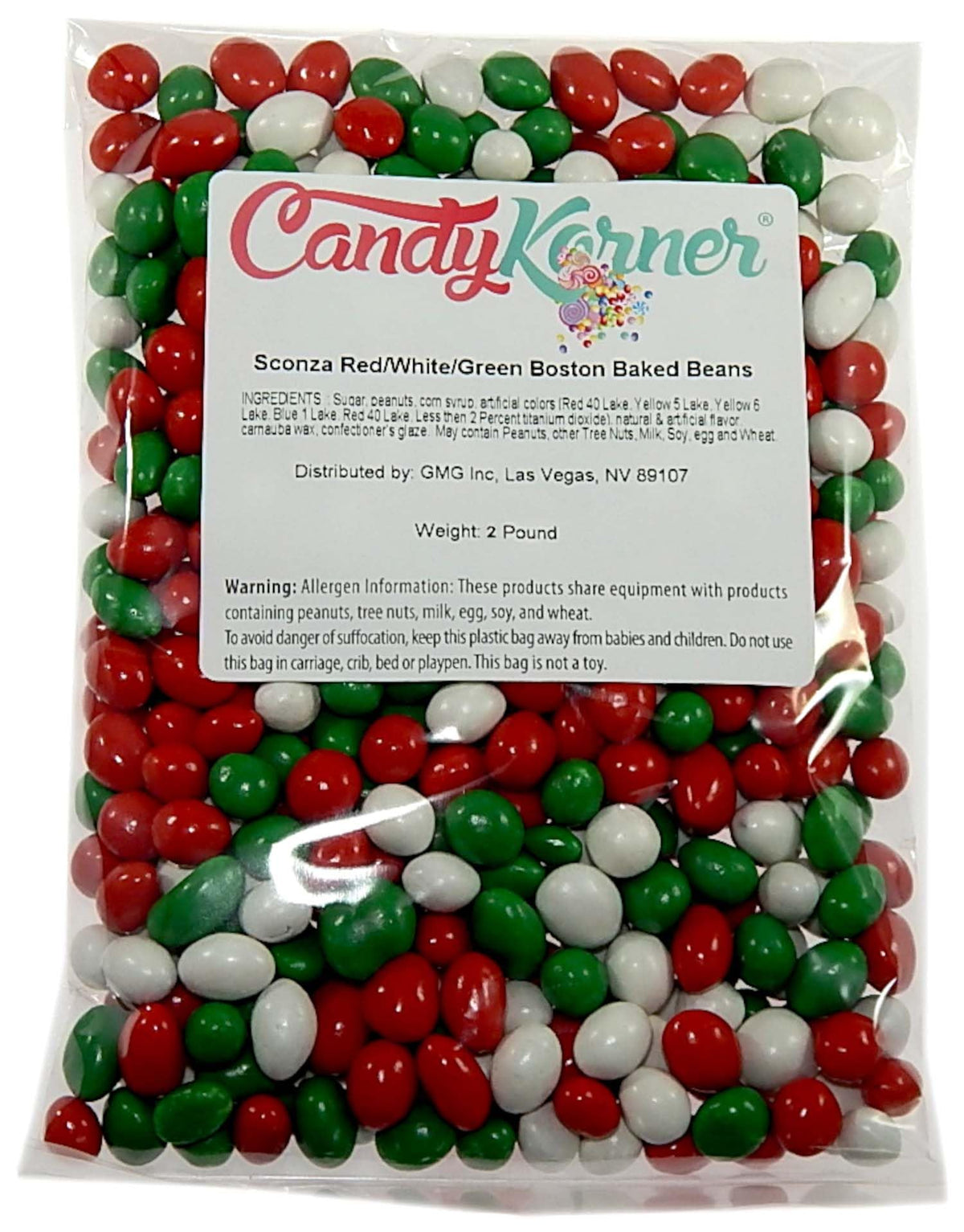Boston Baked Beans Holiday Edition - Festive Boston Baked Beans in Christmas Colors - Red White Green Boston Baked Beans 2 Pound (32 Ounce) By
