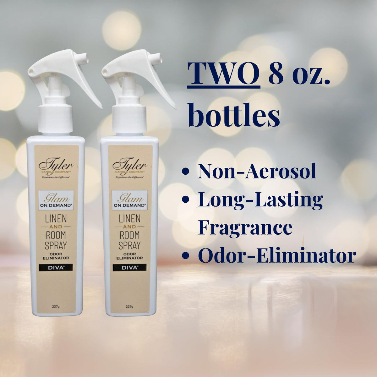 Tyler Diva Room Spray - Glam on Demand 2 Pack - Tyler Linen and Room Spray Bundle with AutoGlam and Stain Remover Pen - Diva Air Freshener and Odor