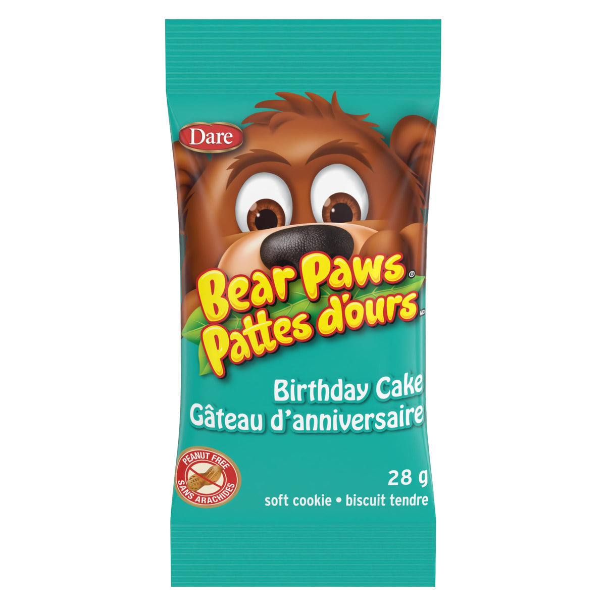 Dare Bear Paws Birthday Cake Soft Cookies 168g - Peanut Free - {Imported from Canada}