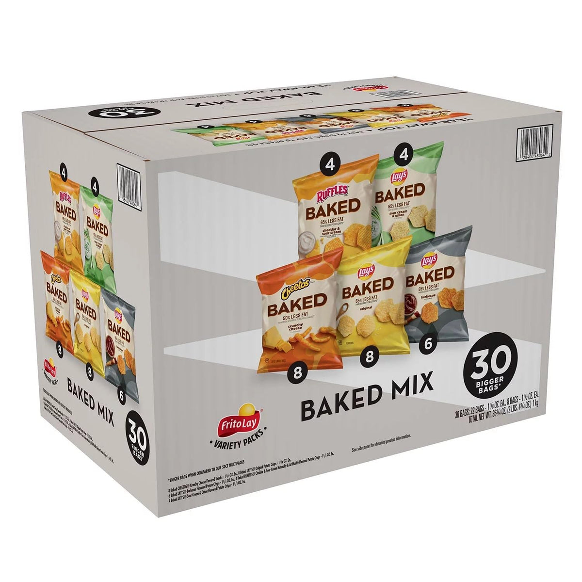 Frito-Lay Baked Snacks Variety Pack Mix Cube, Cheetos, Lays, Ruffles (30 Count)