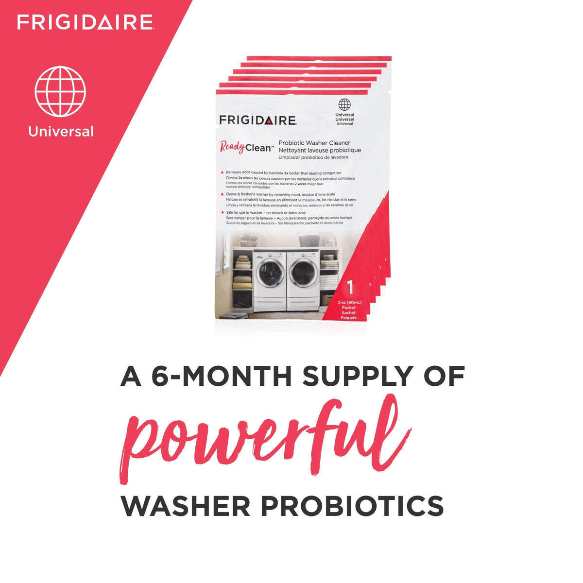 FRIGIDAIRE 10FFPROL02 ReadyClean Washer Washing Machine Cleaner, 6 Count