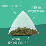 Two Leaves and a Bud Organic Peppermint - 50 Naked Tea Sachets, Naturally Caffeine Free, Whole Leaf Herbal Tea in Unwrapped Pyramid Sachets