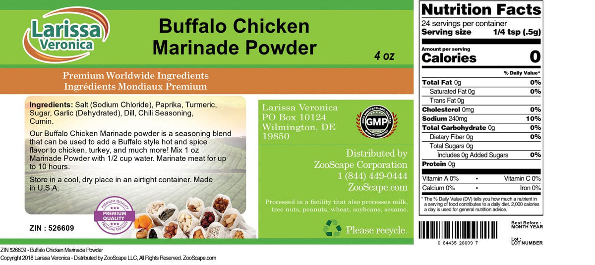 Buffalo Chicken Marinade Powder (4 oz, ZIN: 526609) - 3 Pack