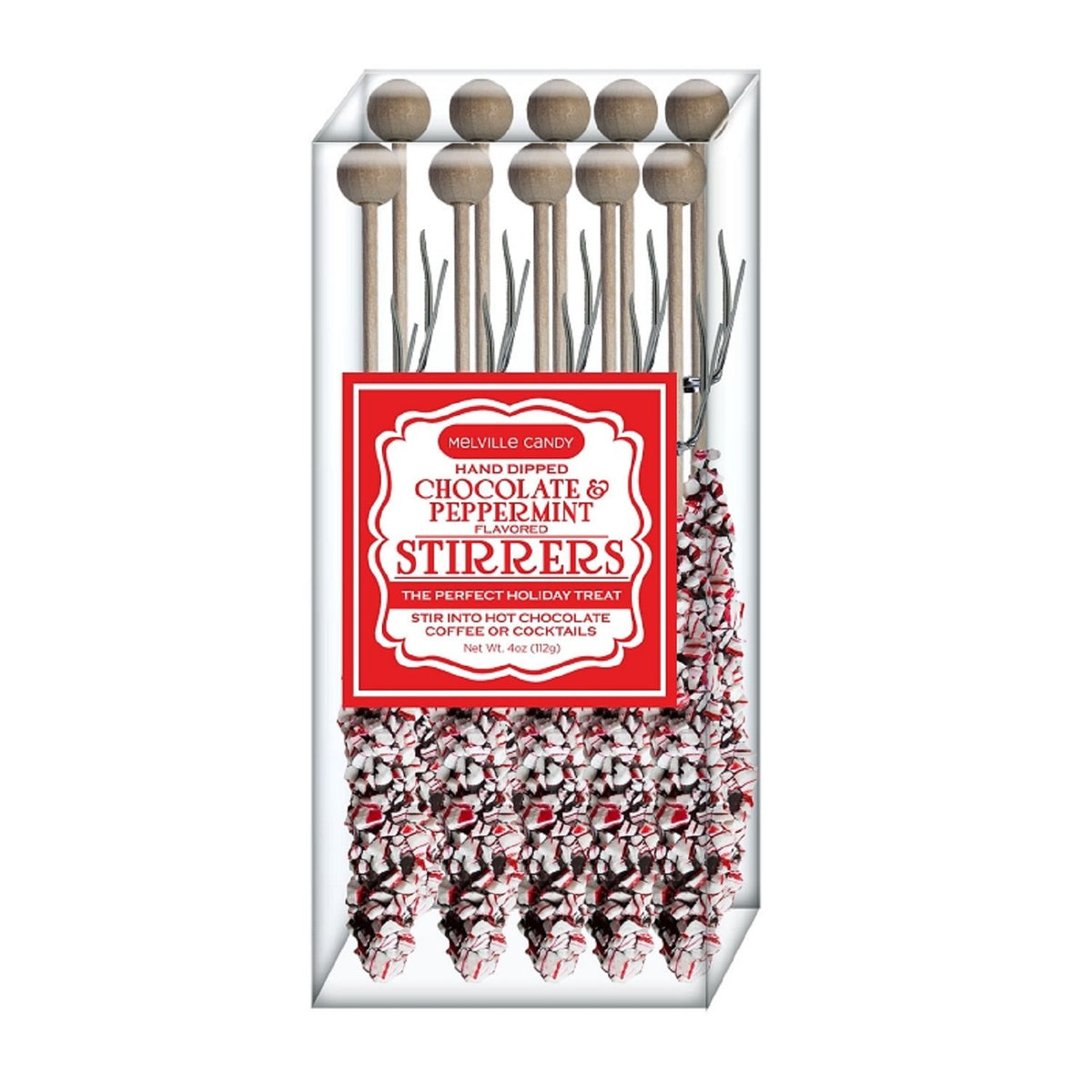 Melville Dark Chocolate Peppermint Stirrers (Set of 10)