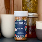 Jacobsen Salt Co. Steak Seasoning - Sea Salt Soy-Free, Non-GMO, Gourmet Seasonings and Spices for Cooking, Made in USA, Real Salt Flakes - 2.4oz