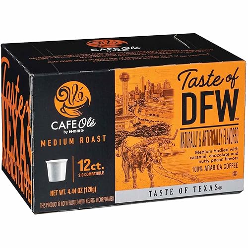 CAFE Ole by H-E-B Medium Roast Coffee Pods, 12 ct for Drip Coffee Makers, Taste of DFW, Coffee Singles, 100% Arabica, (Pack of 2)