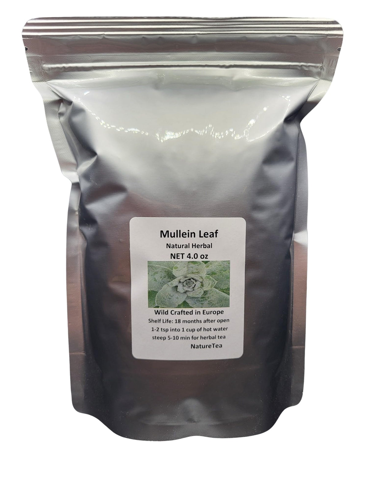 Mullein Leaf - Dried Verbascum thapsus Loose Leaf C/S from 100% Nature (4 oz)