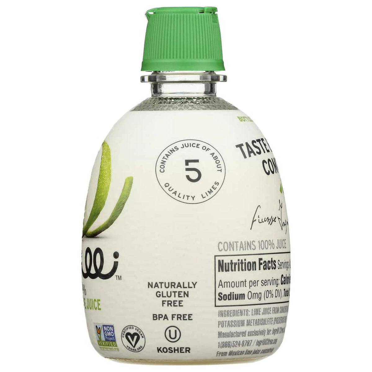 Ingrilli 100% Lime Juice from Concentrate, 4 Fl Oz Squeeze Bottles (Pack of 3)