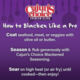 Cajun's Choice Blackened Seasoning - 2.75 oz Jar, Pack of 2, All Natural, Low Salt, Gluten-Free - Authentic Louisiana Spice for Fish & BBQ
