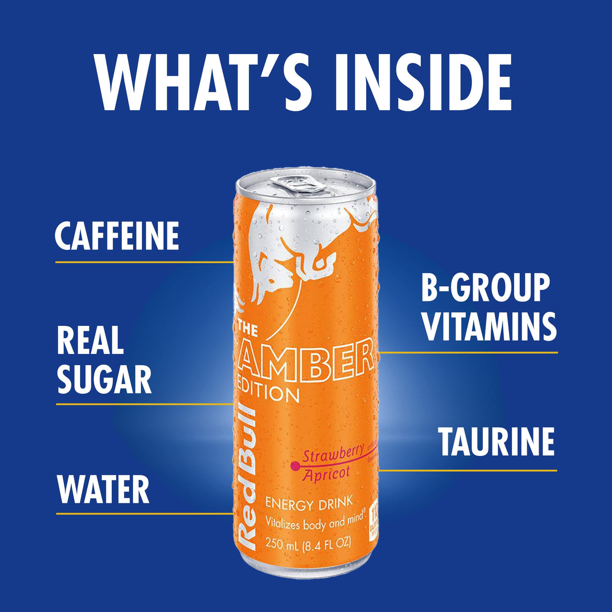 Red Bull Energy Drink, Strawberry Apricot, Amber Edition